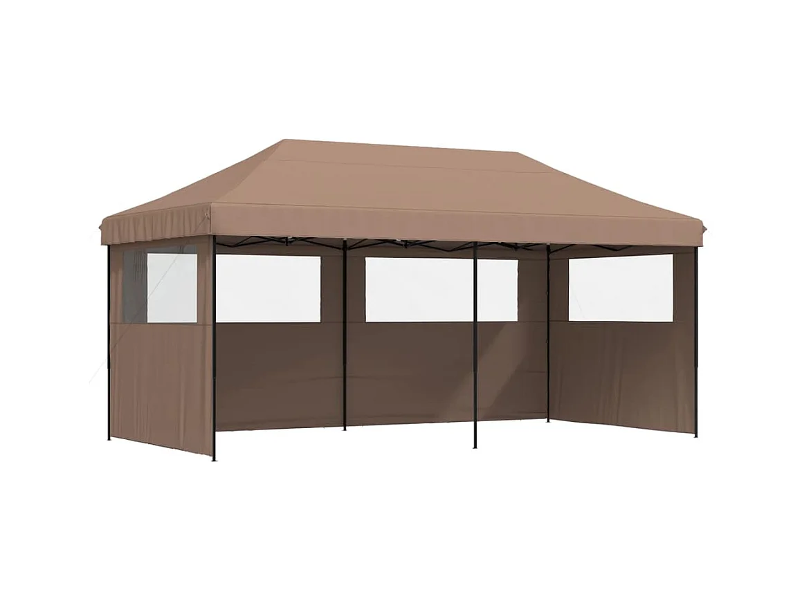 Tente de réception pliable escamotable avec 3 parois latérales