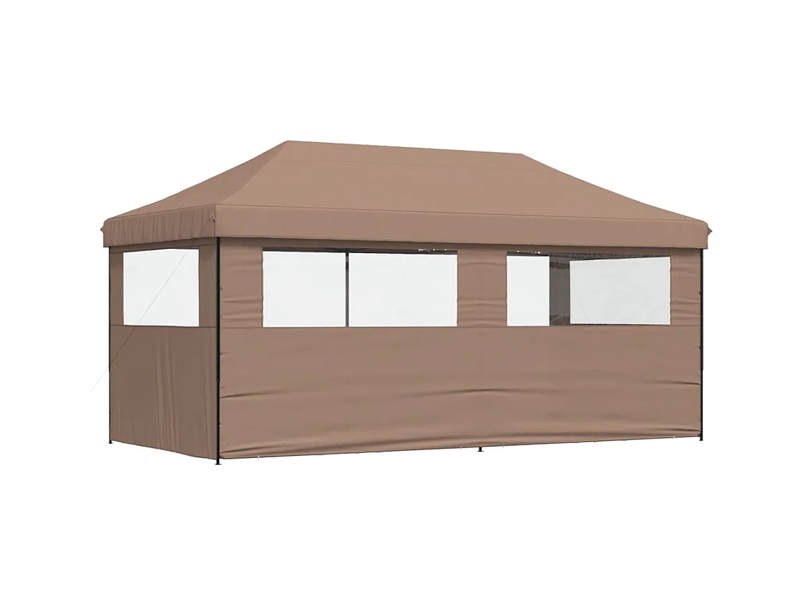 Tente de réception pliable escamotable avec 3 parois latérales