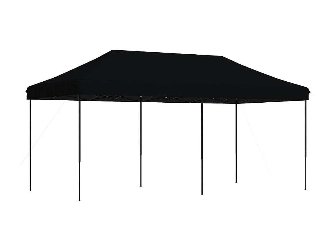 Tente de réception pliable escamotable noir 580x292x315 cm