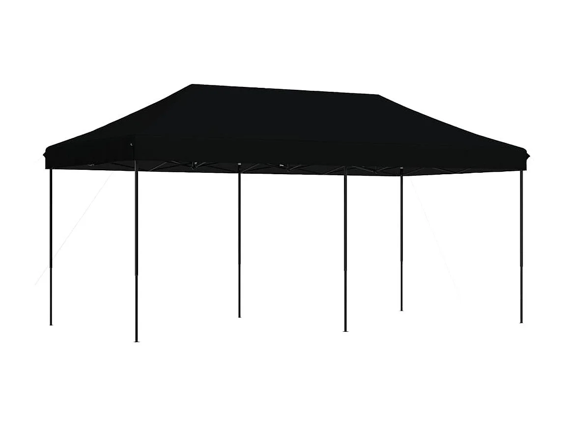 Tente de réception pliable escamotable noir 580x292x315 cm