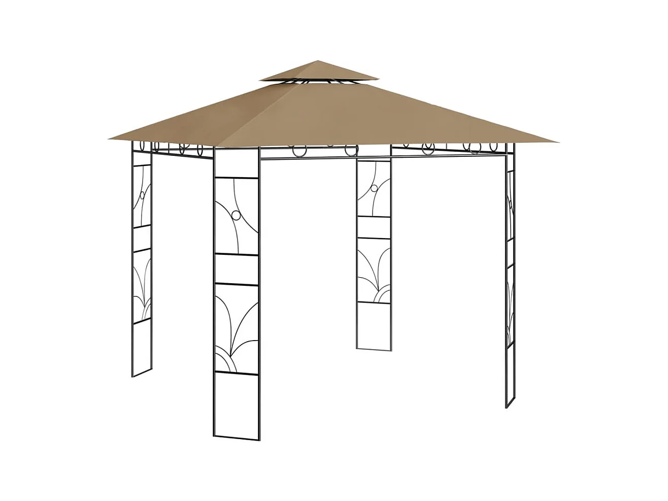 Pavillon 3x3x2,7 m Taupe 160 g/m²