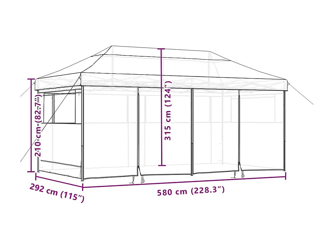 Gazebo 3x4 m tecido creme