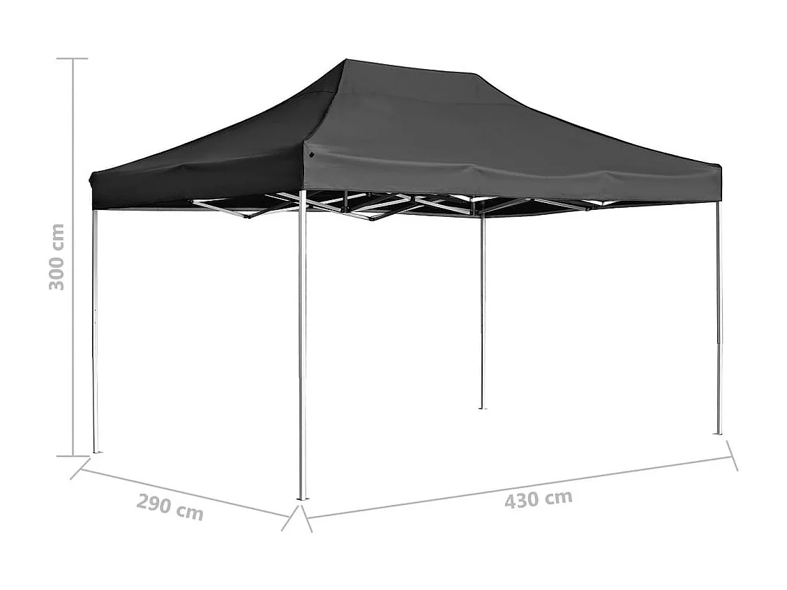 Tente de réception pliable Aluminium 4,5x3 m Anthracite