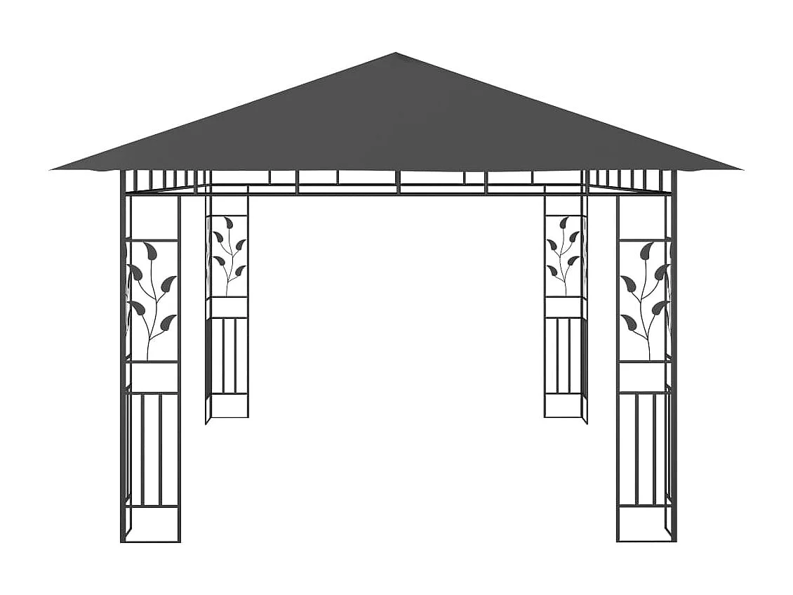 Tonnelle avec moustiquaire et lumières LED 4x3x2,73m Anthracite