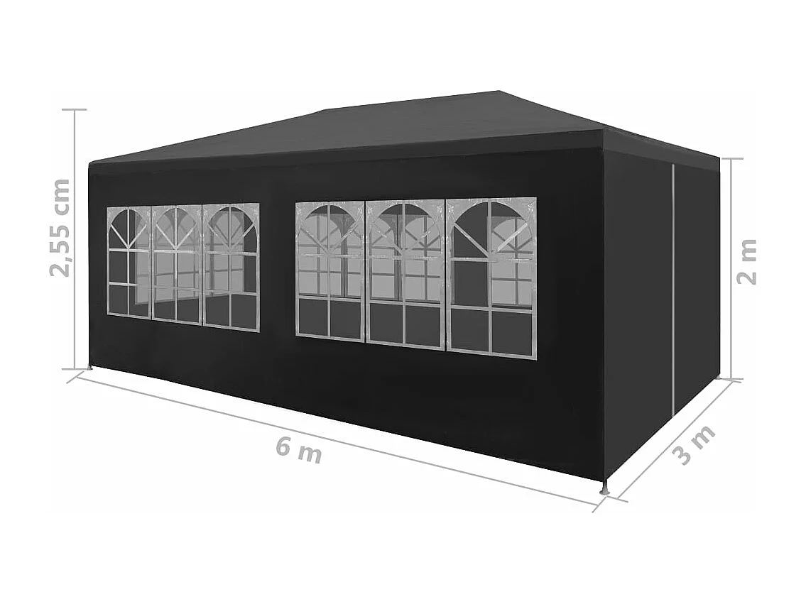 Tente de réception 3x6 m Anthracite