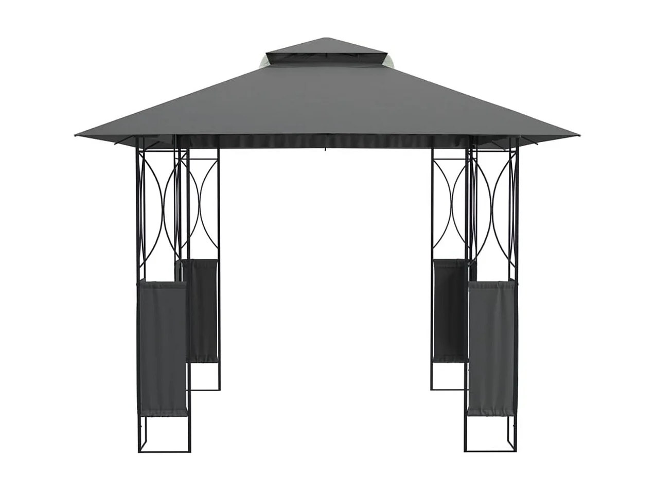 Gazebo com telhado 300x300x270 cm aço antracite