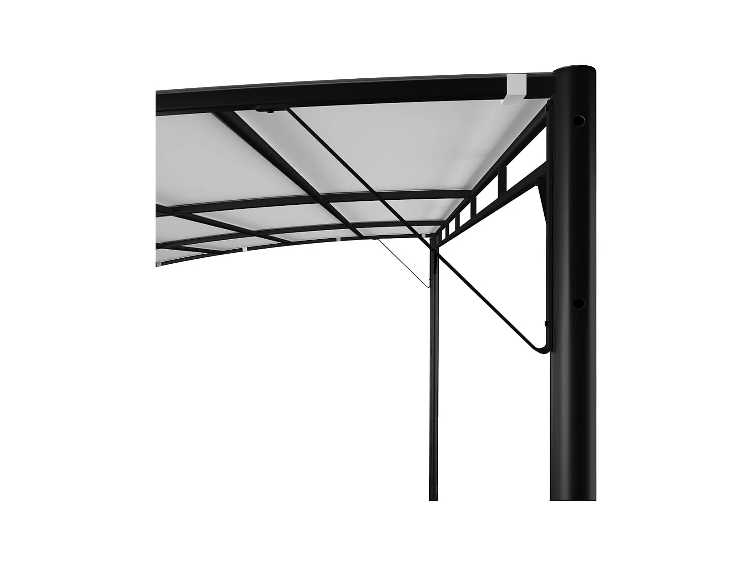 Toldo parasol de jardín color crema 4x3x2,55 m