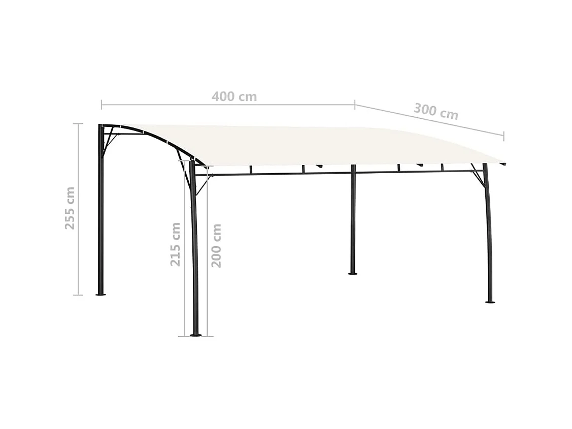 Toldo parasol de jardín color crema 4x3x2,55 m
