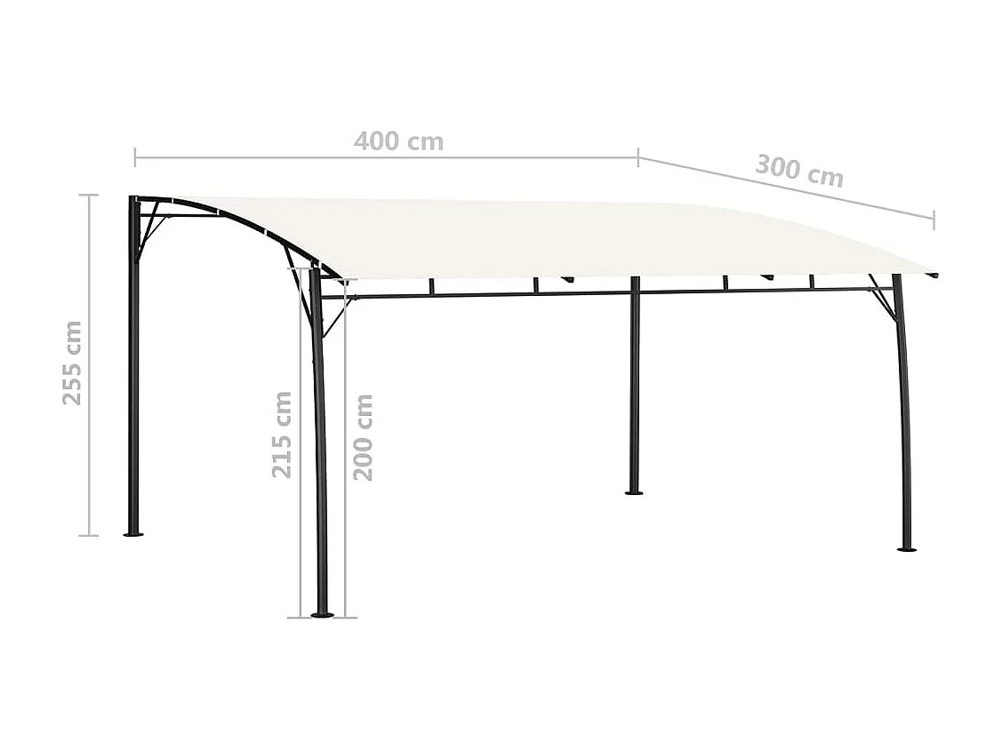 Garten-Sonnenschutz 4x3x2,55 m Cremeweiß
