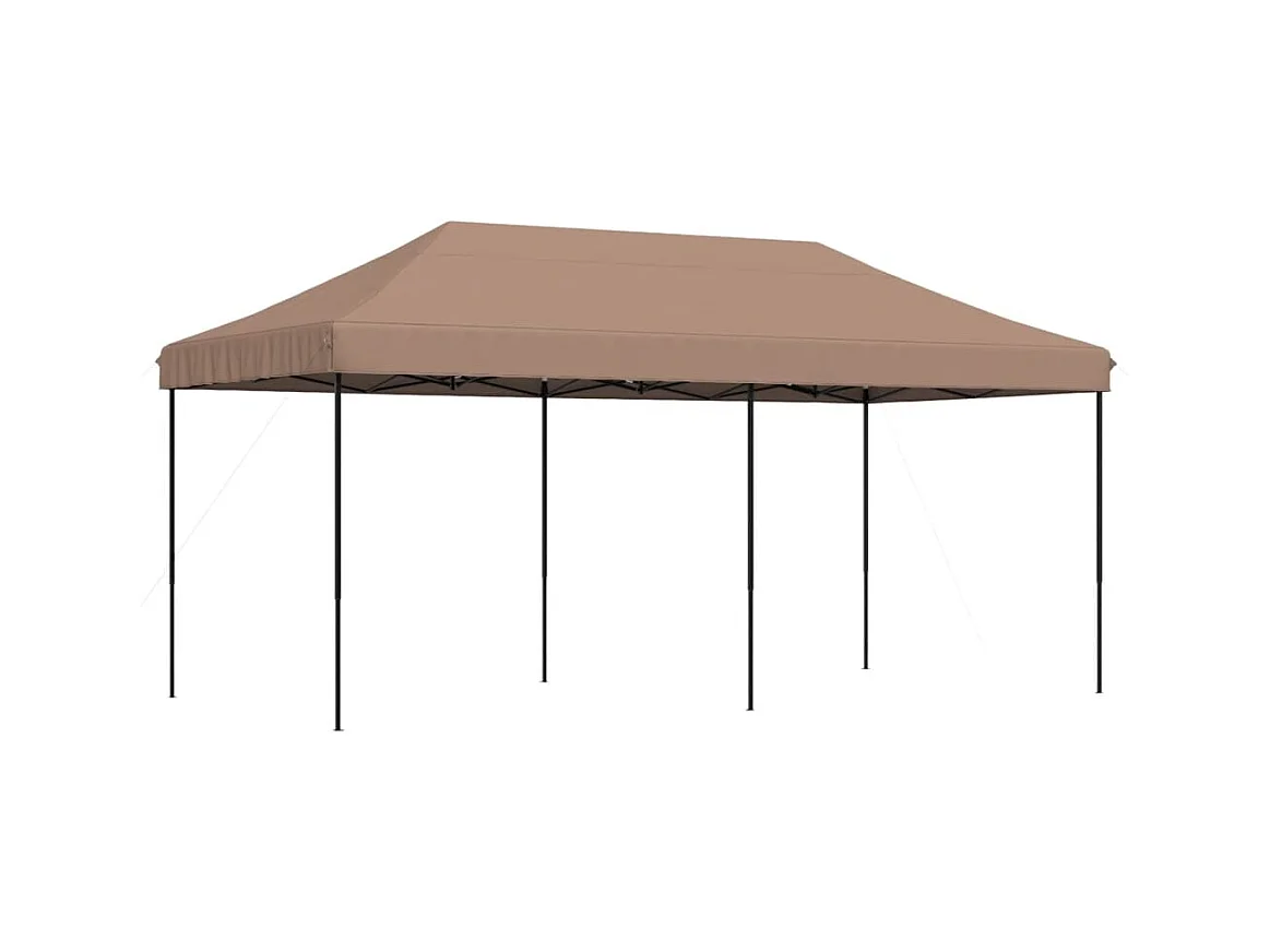 Tente de réception pliable escamotable marron 580x292x315 cm