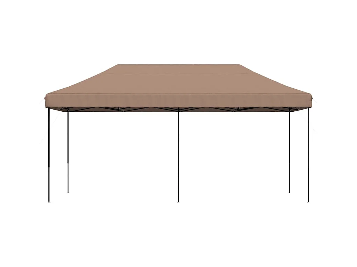 Tente de réception pliable escamotable marron 580x292x315 cm