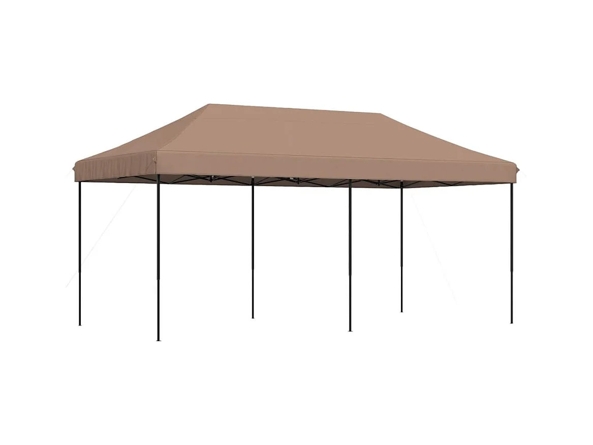 Tente de réception pliable escamotable marron 580x292x315 cm
