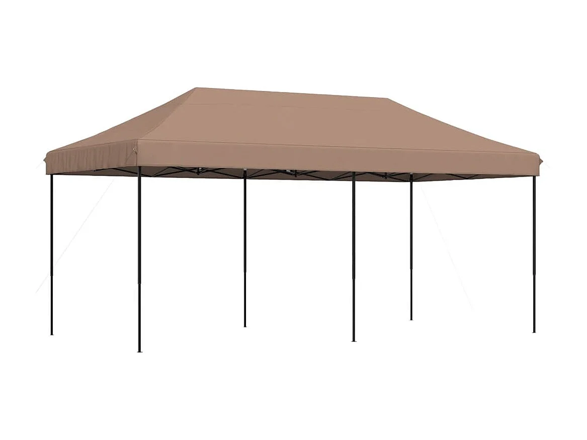 Tente de réception pliable escamotable marron 580x292x315 cm