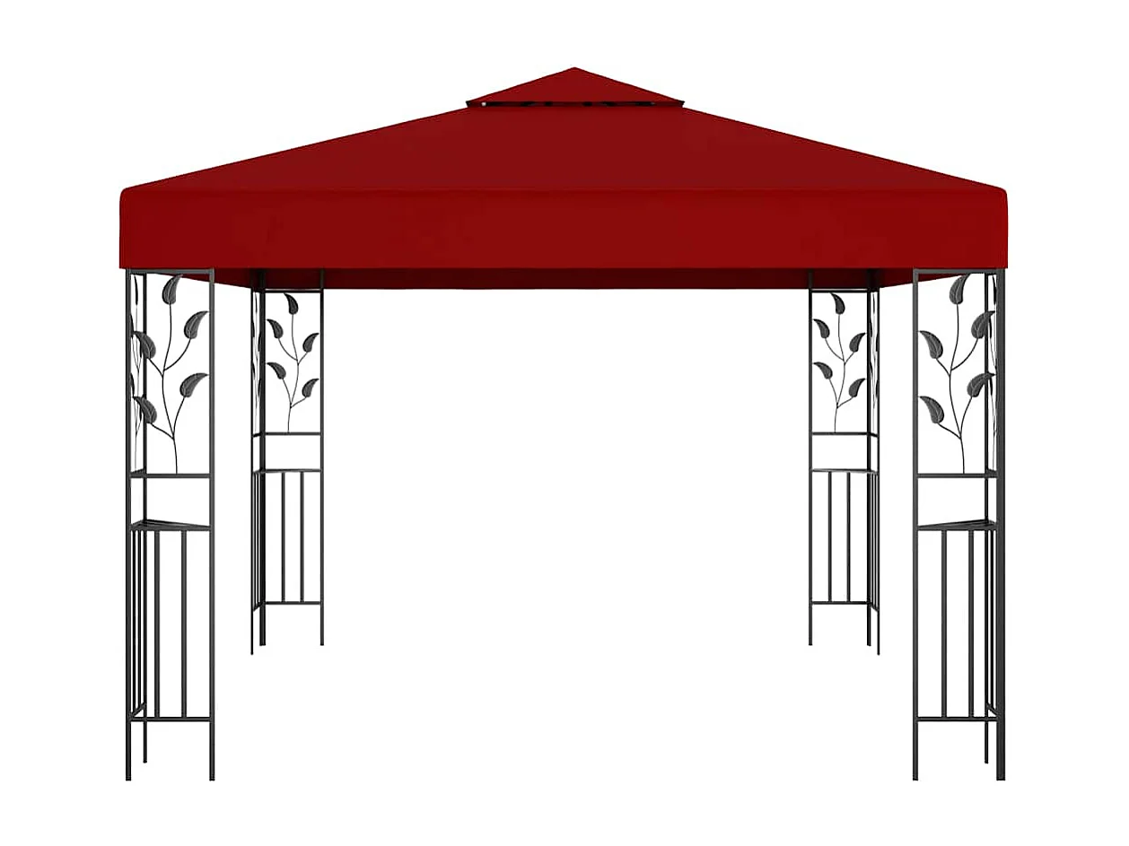Tonnelle avec guirlande lumineuse à LED 3x3 m Bordeaux