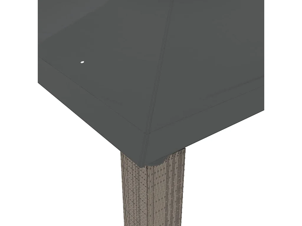 Tonnelle à double toit anthracite 3,94x2,96 m acier