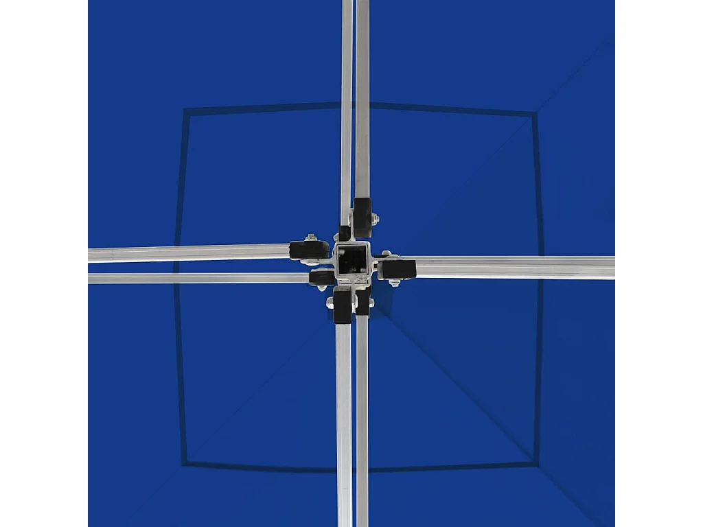 Tente de réception pliable avec parois Aluminium 2x2 m Bleu