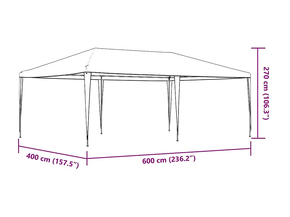 Tenda para festas 4x6 m azul