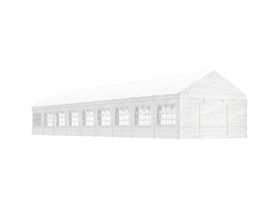Belvédère avec toit blanc 20,07x4,08x3,22 m polyéthylène