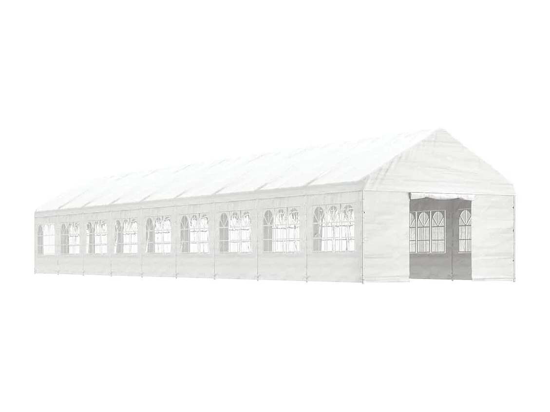 Belvédère avec toit blanc 20,07x4,08x3,22 m polyéthylène