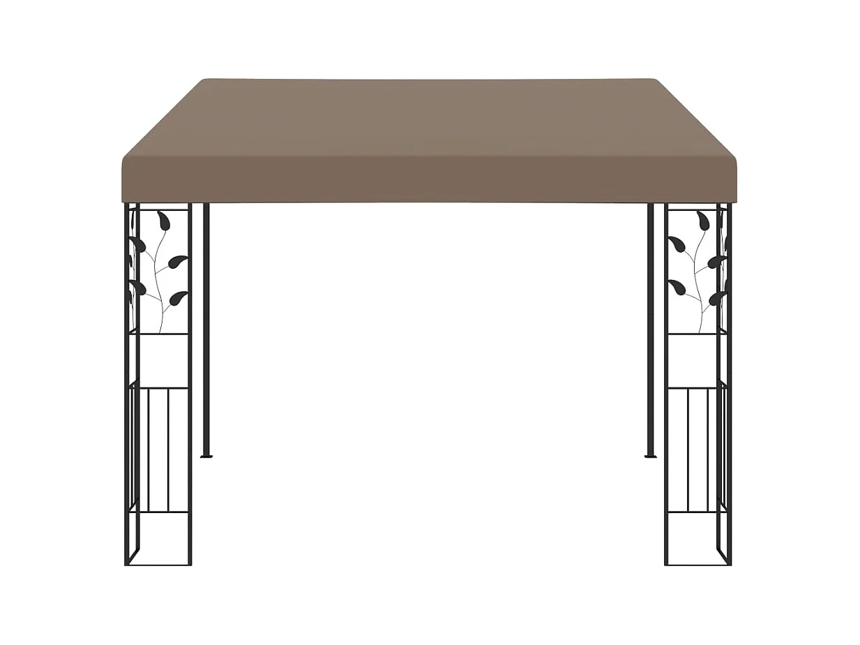 Cenador con montaje en la pared gris taupe 3x3x2,5 m