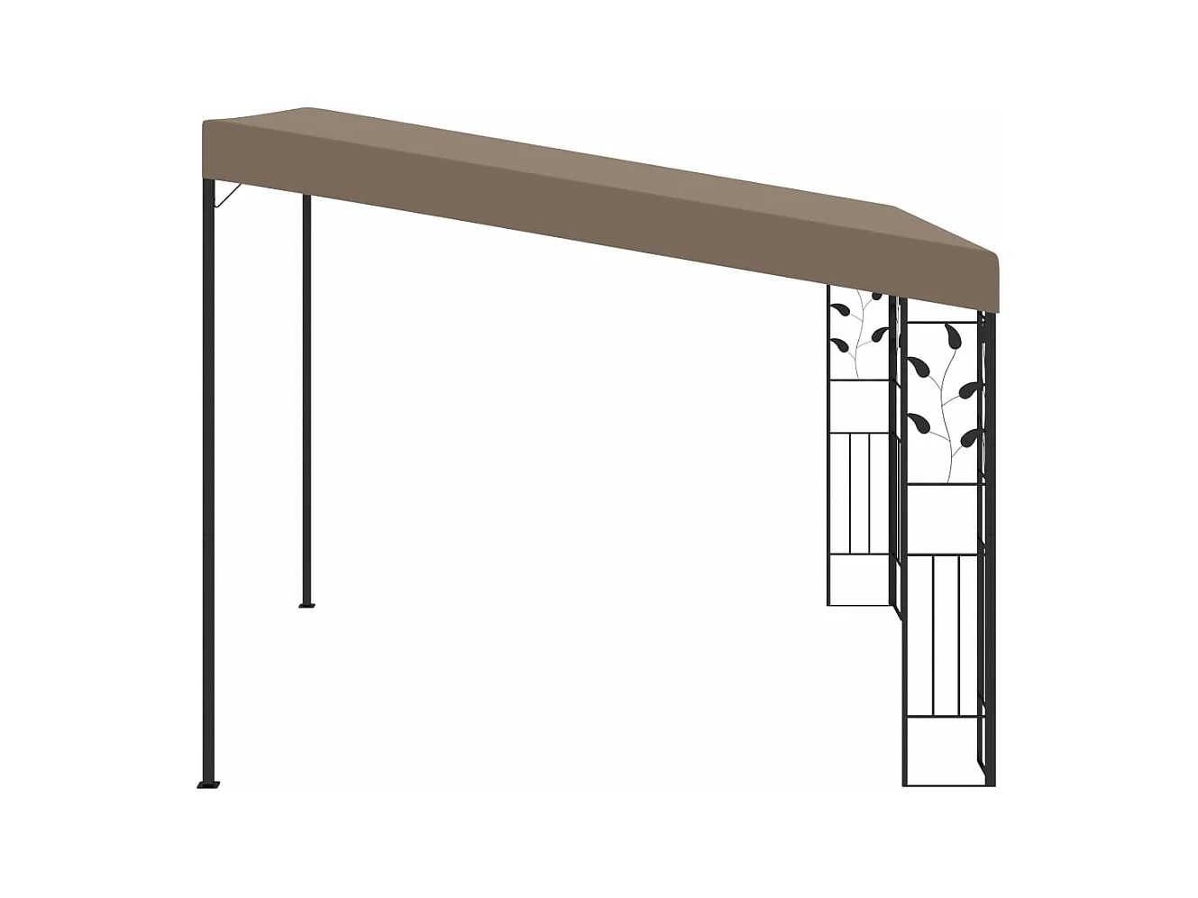 Cenador con montaje en la pared gris taupe 3x3x2,5 m