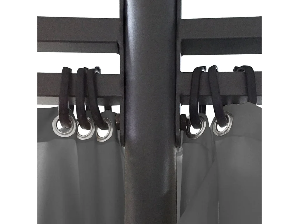 Belvédère avec rideaux Rond 3,5 x 2,7 m Anthracite