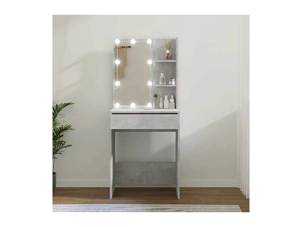 Kaptafel met LED Betongrijs 60x40x140 cm