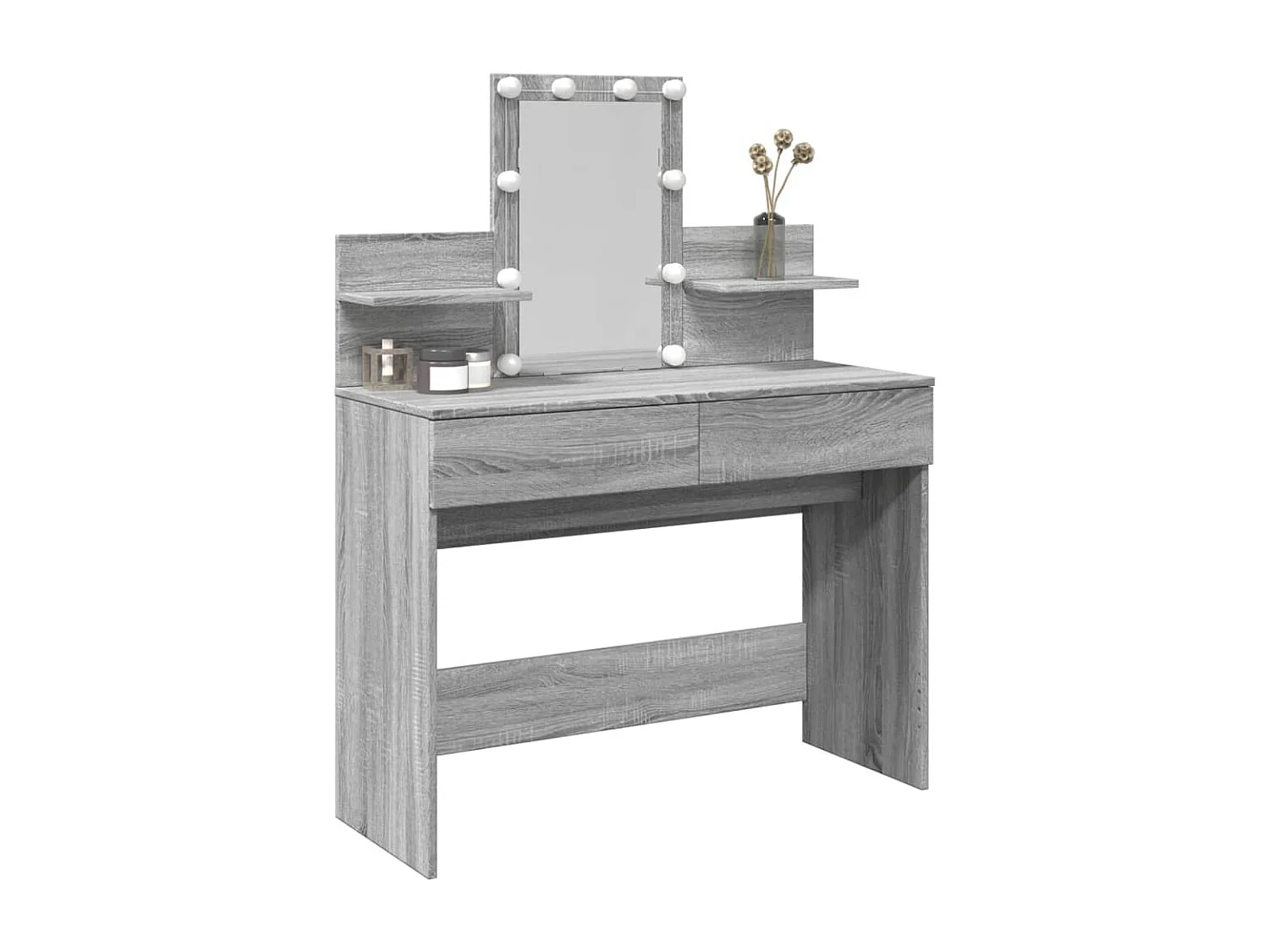 Toeletta con LED Sonoma grigio 100x40x130 cm