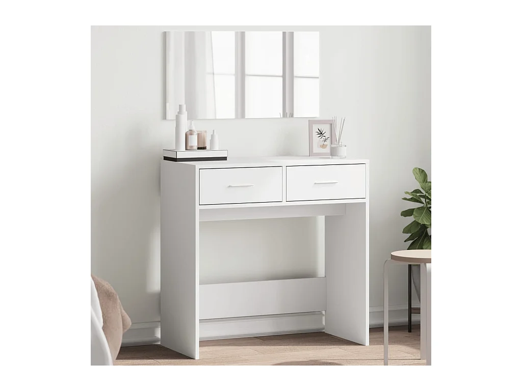 Toilette con specchio bianco 80x39x80 cm