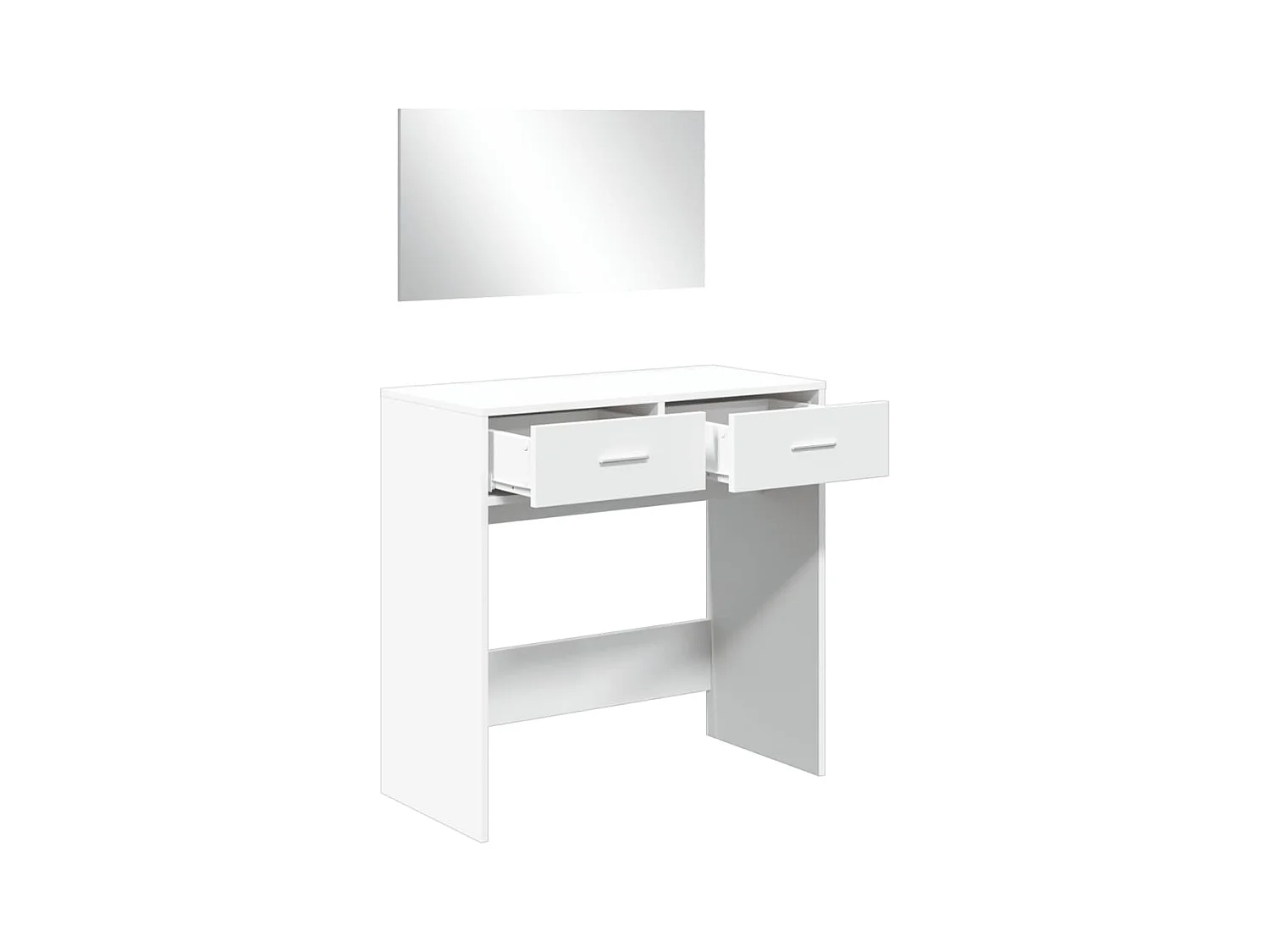 Coiffeuse avec miroir blanc 80x39x80 cm