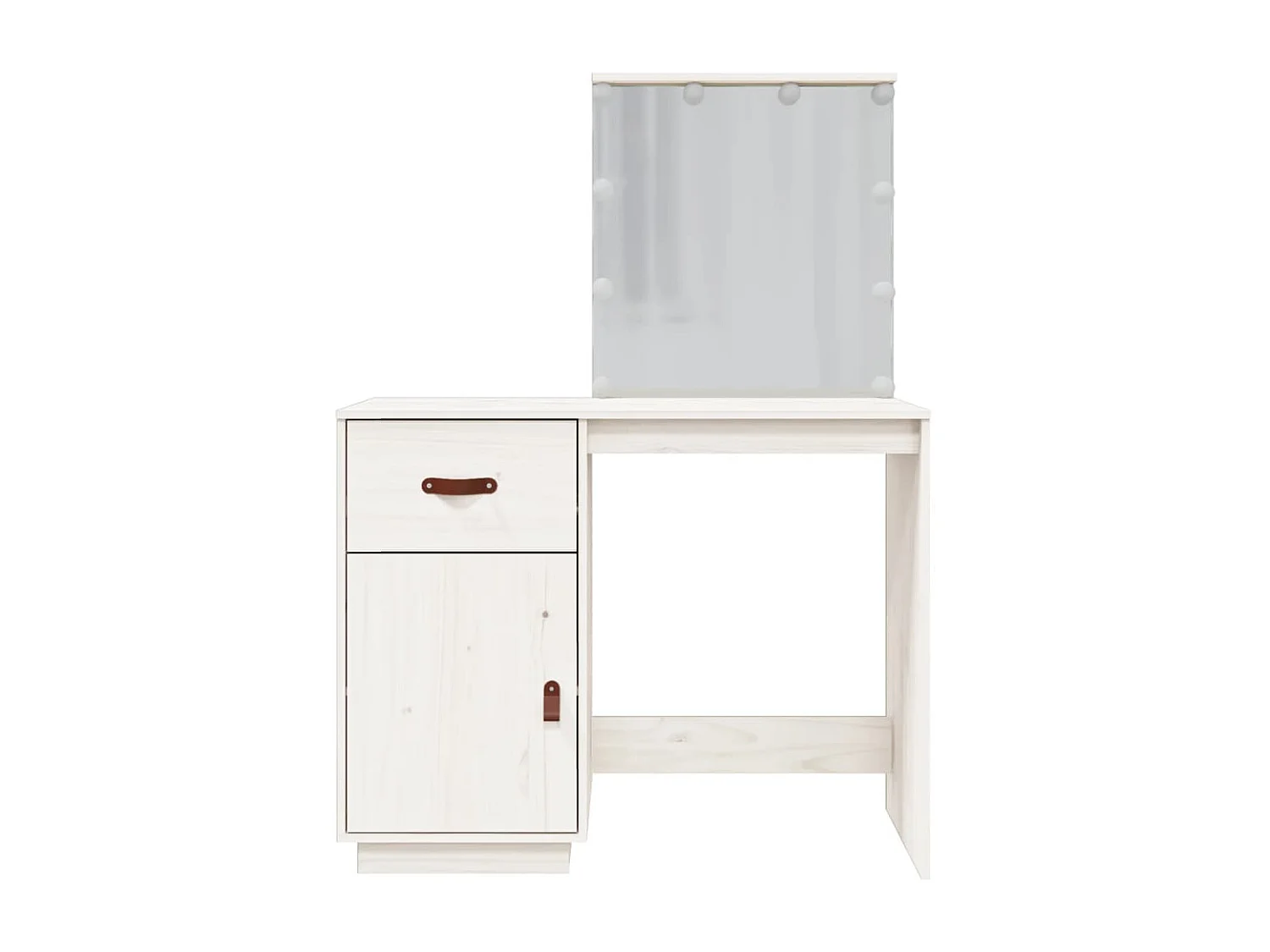 Toeletta con LED Bianco 95x50x133,5 cm Legno di pino massiccio