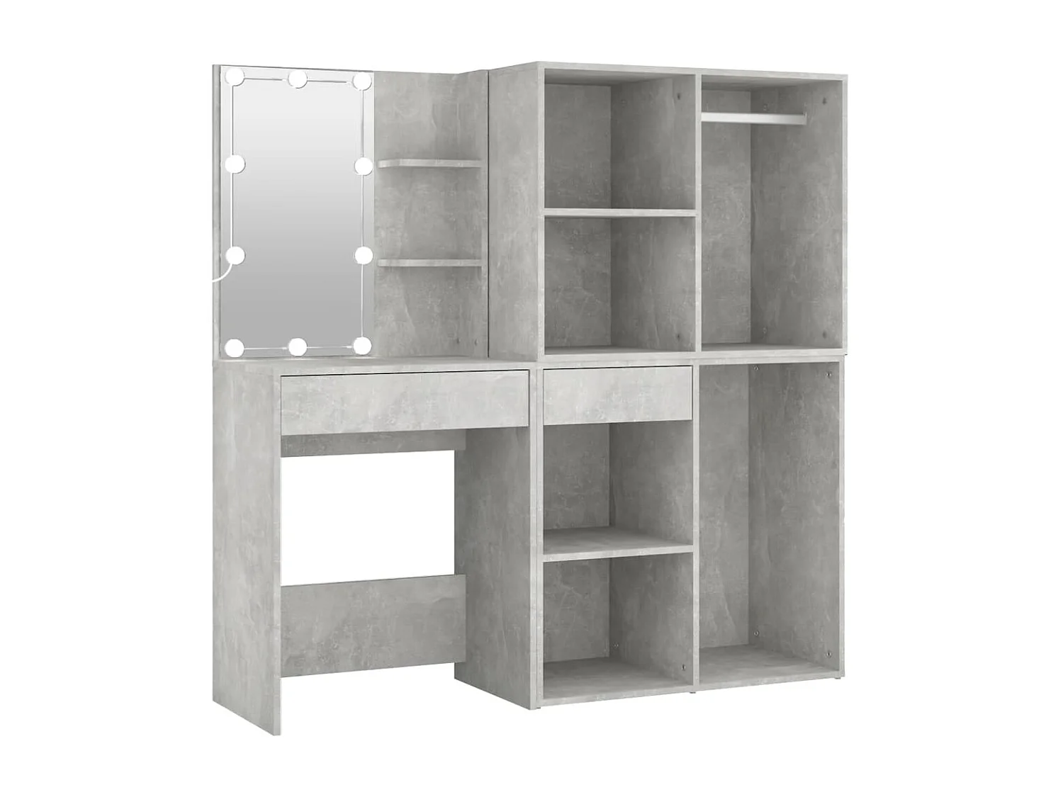 Toeletta a LED con 2 mobili MDF grigio cemento