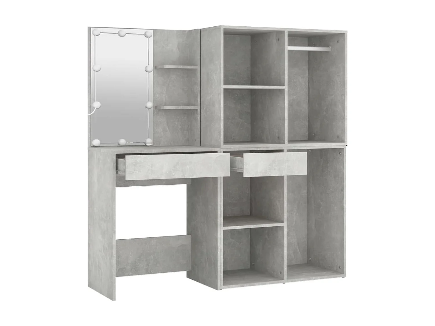 Toeletta a LED con 2 mobili MDF grigio cemento