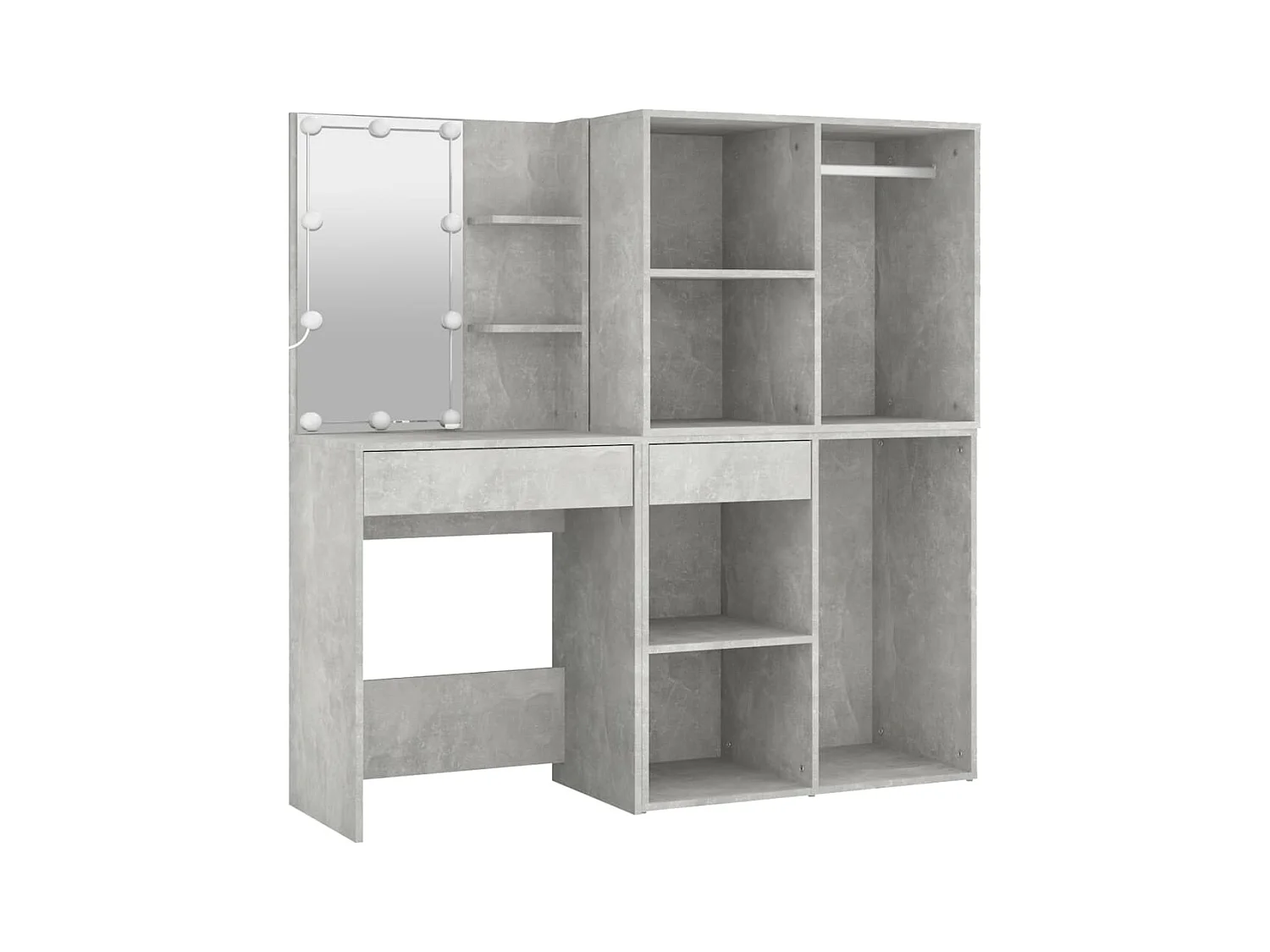 Toeletta a LED con 2 mobili MDF grigio cemento