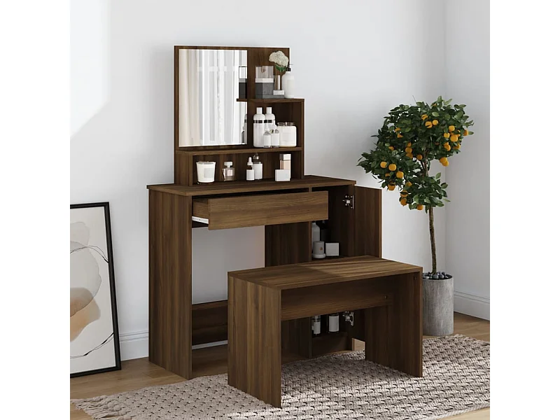 Conjunto de toucador Carvalho castanho 86,5x35x136 cm