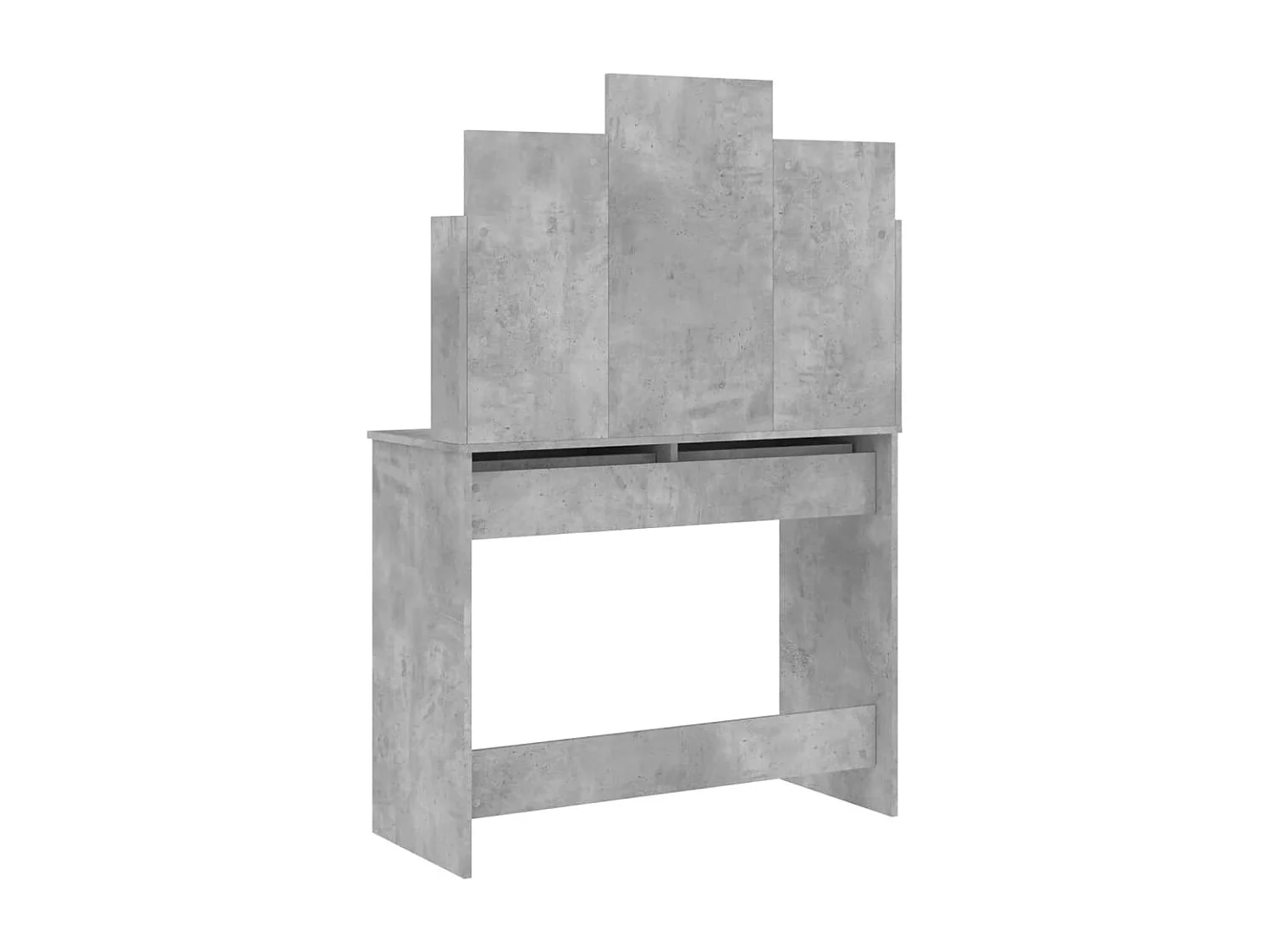 Tocador con espejo gris cemento 96x39x142 cm