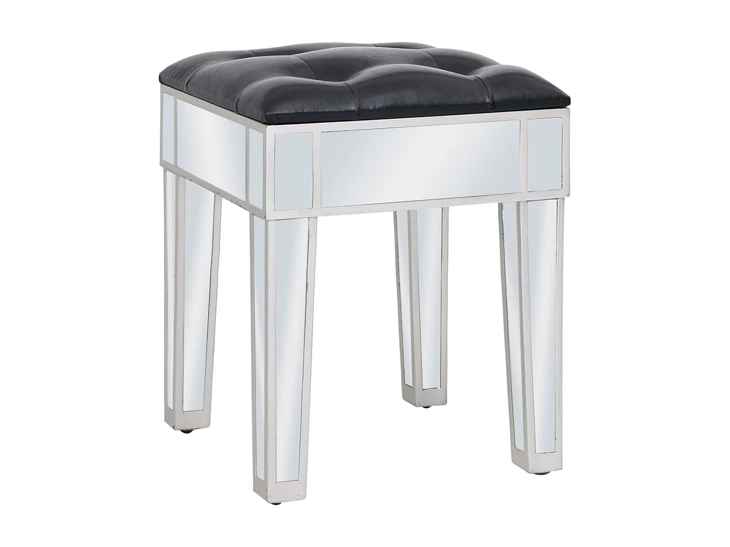 Coiffeuse miroir avec tabouret MDF et verre