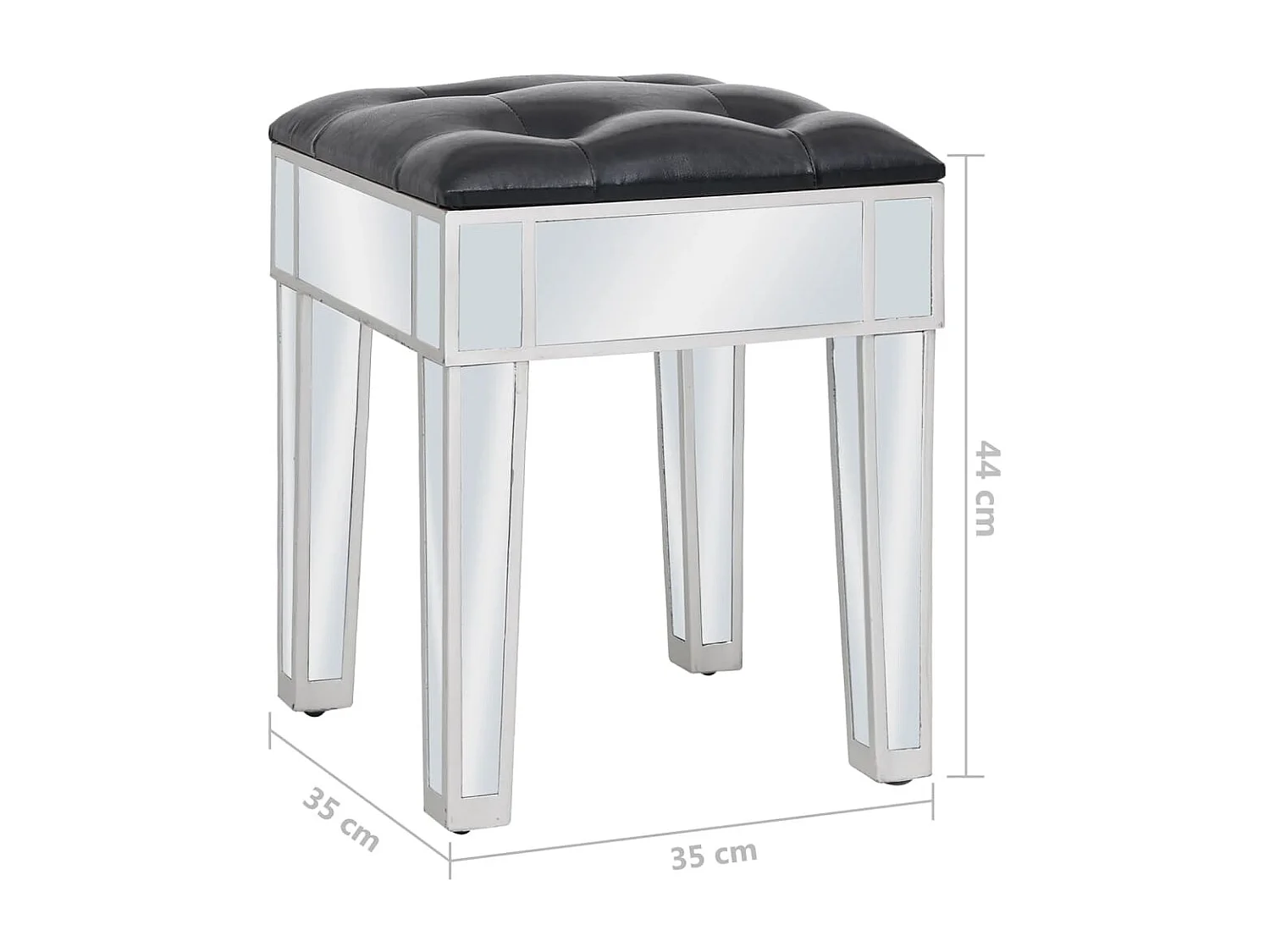 Coiffeuse miroir avec tabouret MDF et verre