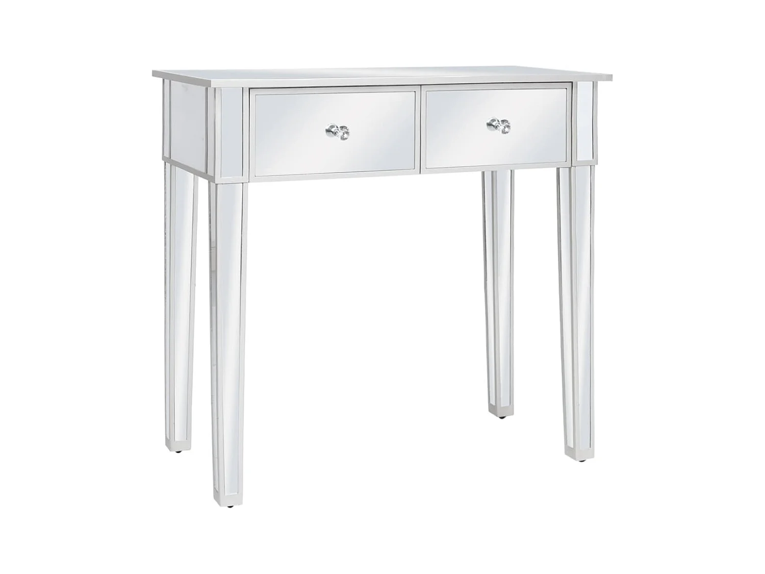 Spiegel-Schminktisch mit MDF- und Glashocker