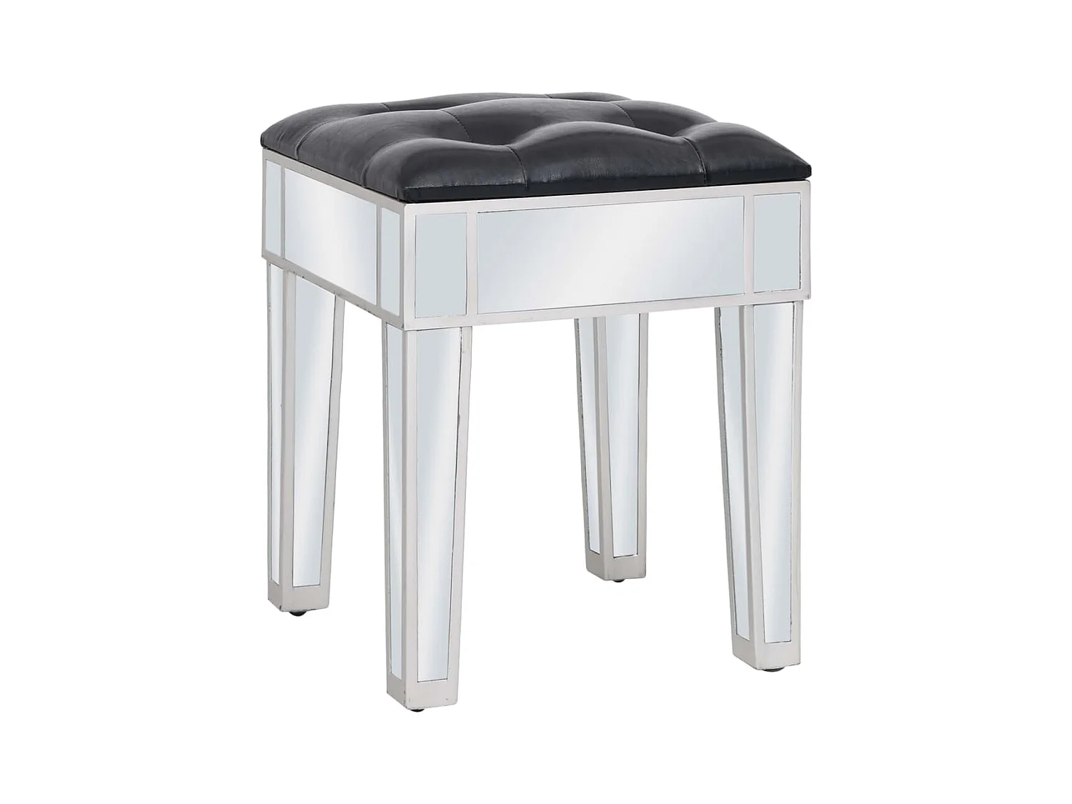 Spiegel-Schminktisch mit MDF- und Glashocker