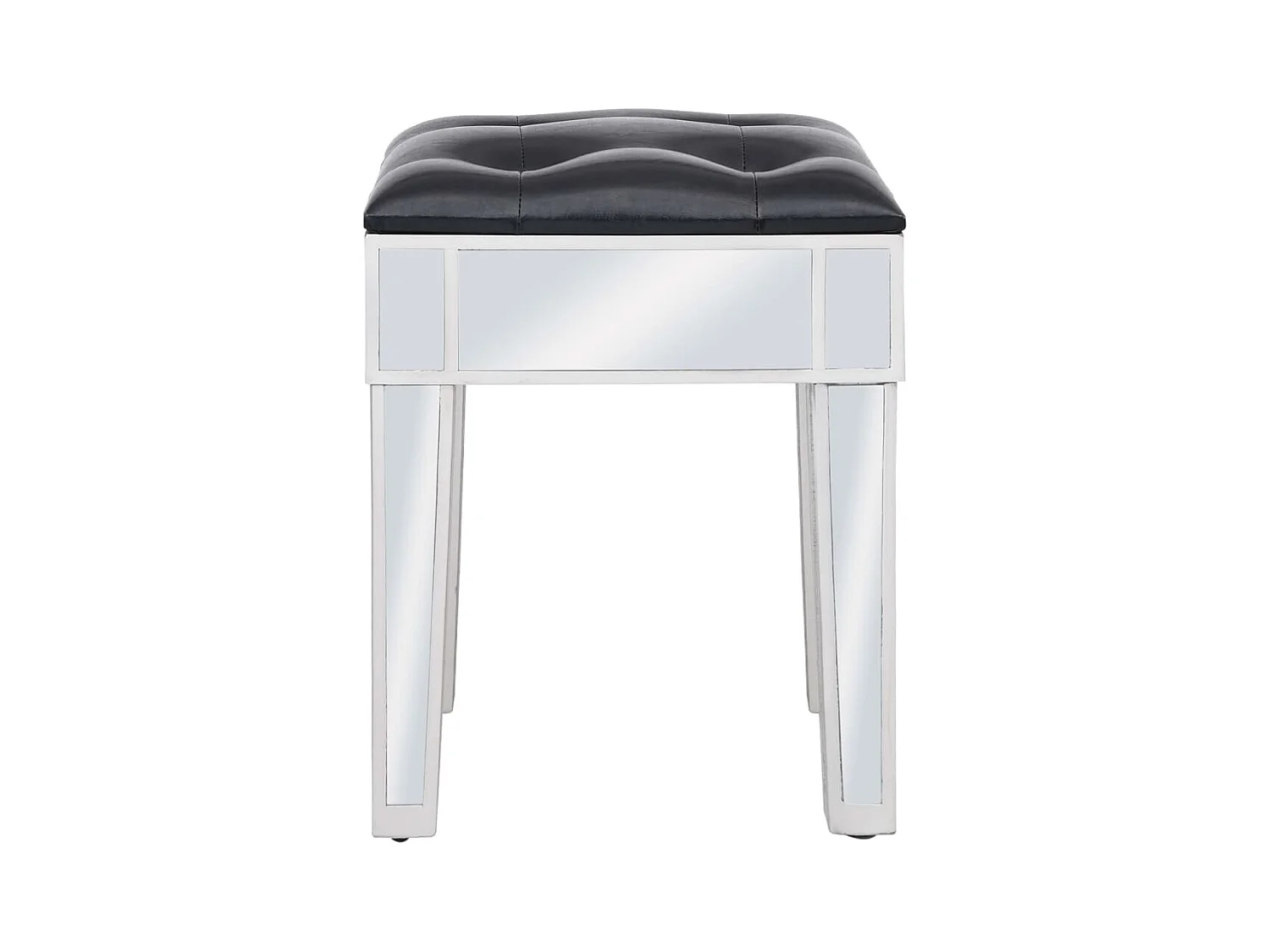 Spiegel-Schminktisch mit MDF- und Glashocker