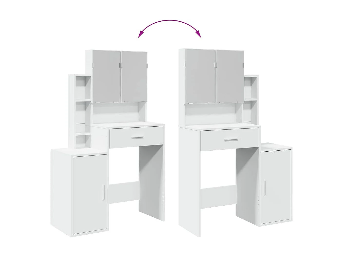 Toilette con mobile bianco 80x35x132 cm