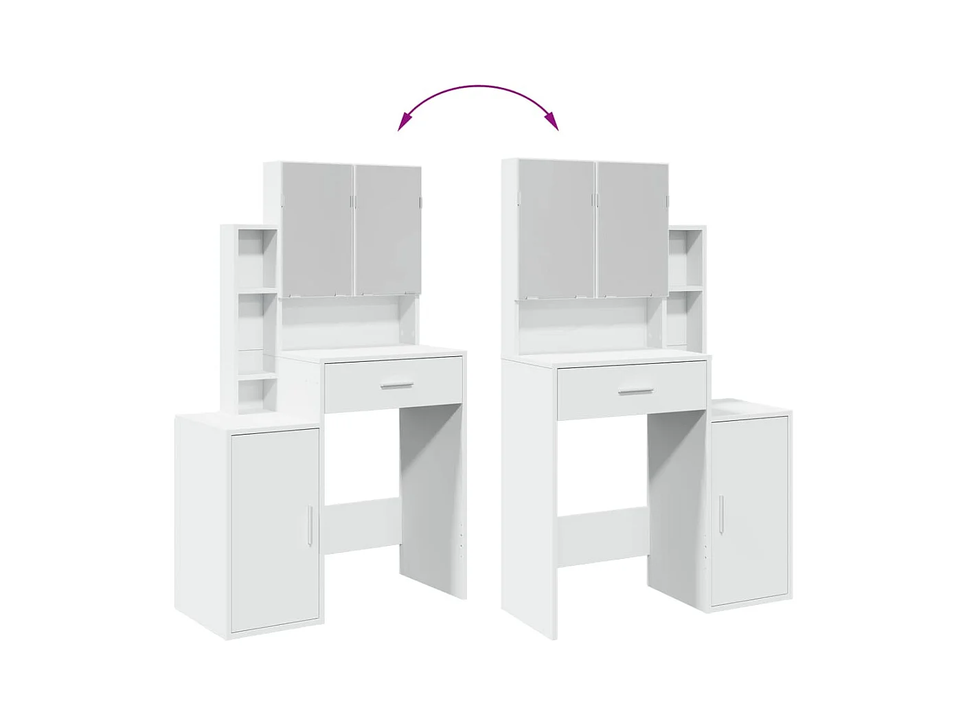 Coiffeuse avec armoire blanc 80x35x132 cm