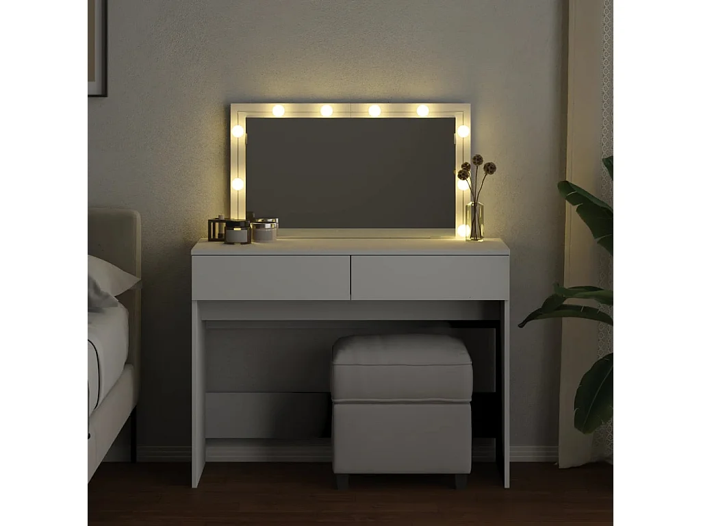 Coiffeuse avec LED blanc 100x40x120 cm
