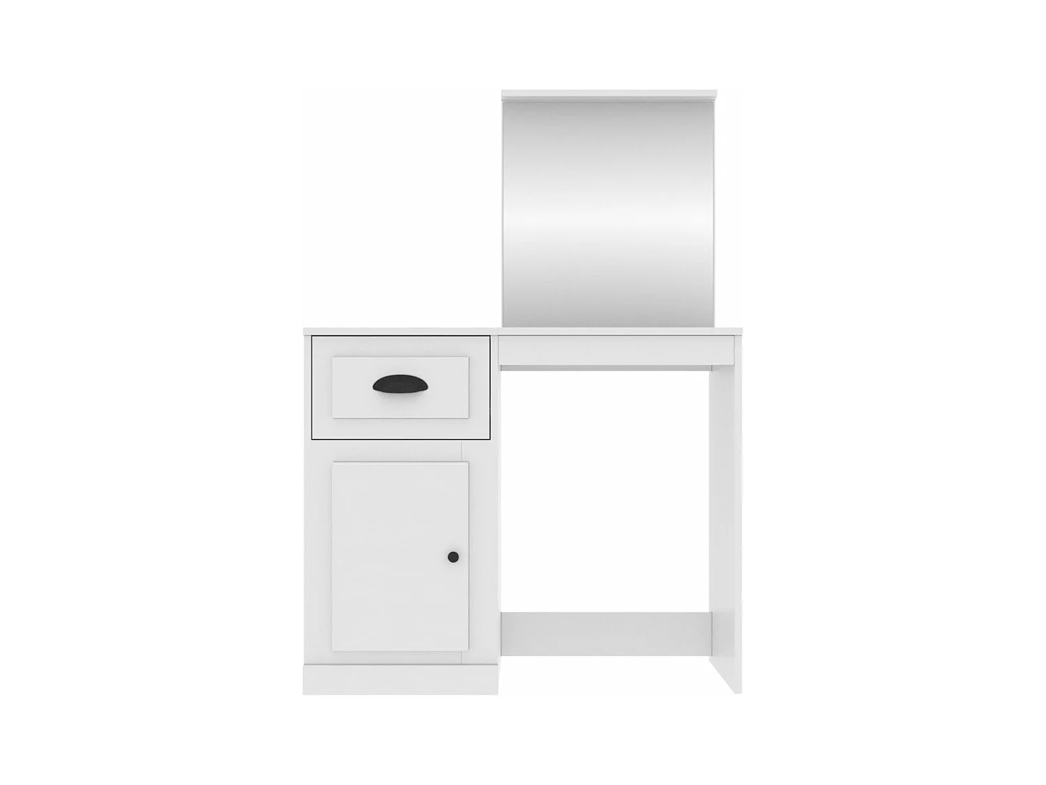 Coiffeuse avec miroir blanc 90x50x132,5 cm bois d'ingénierie