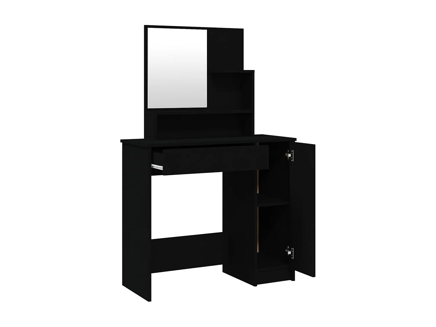 Coiffeuse avec miroir noir 86,5x35x136 cm