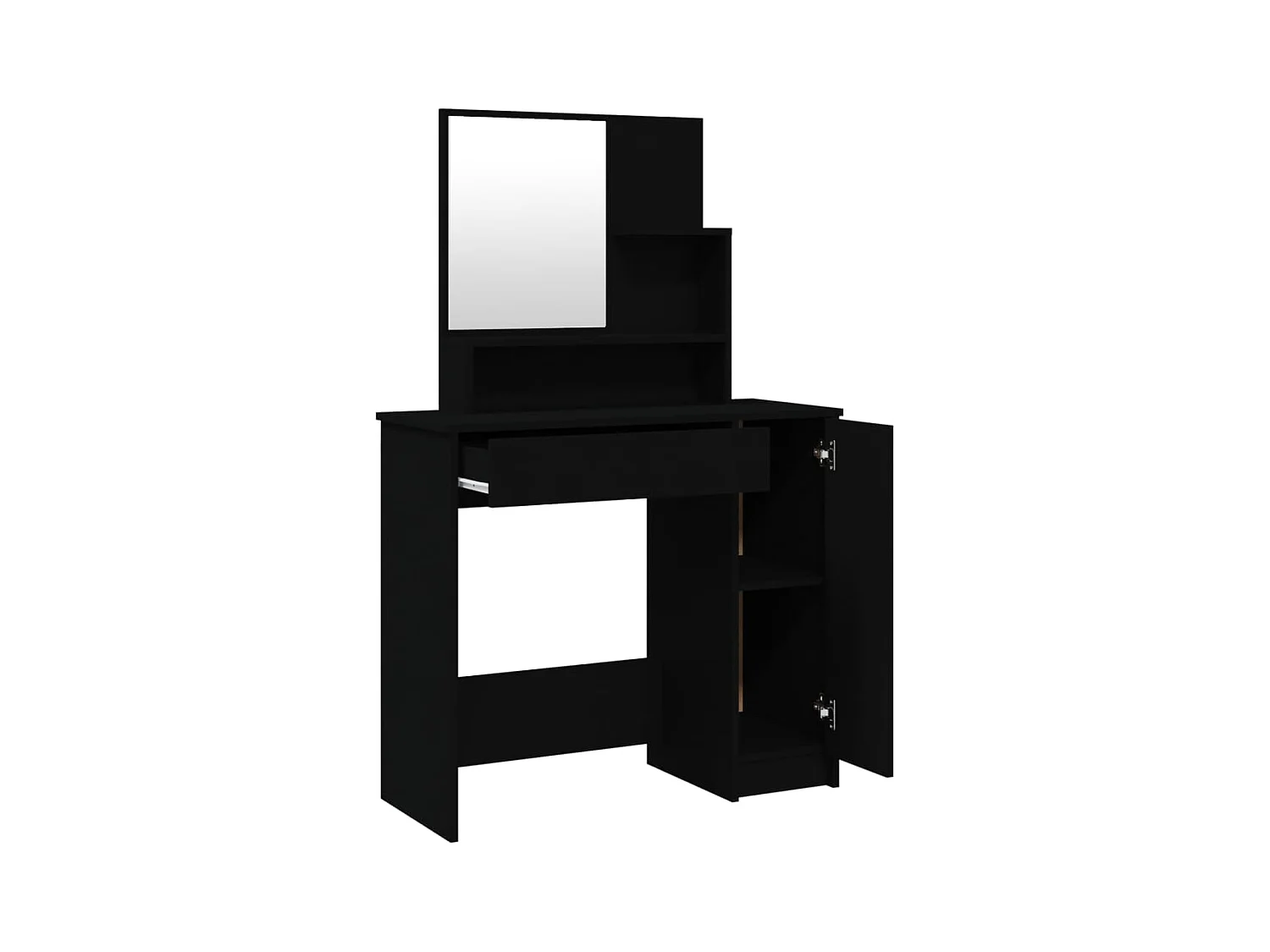 Coiffeuse avec miroir noir 86,5x35x136 cm