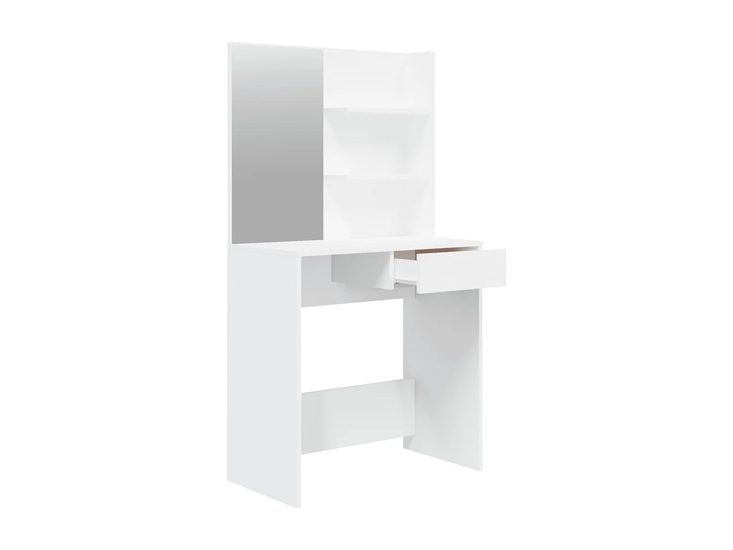 Toilette con specchio bianco 74,5x40x141 cm