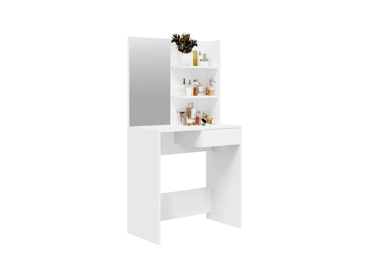 Coiffeuse avec miroir blanc 74,5x40x141 cm