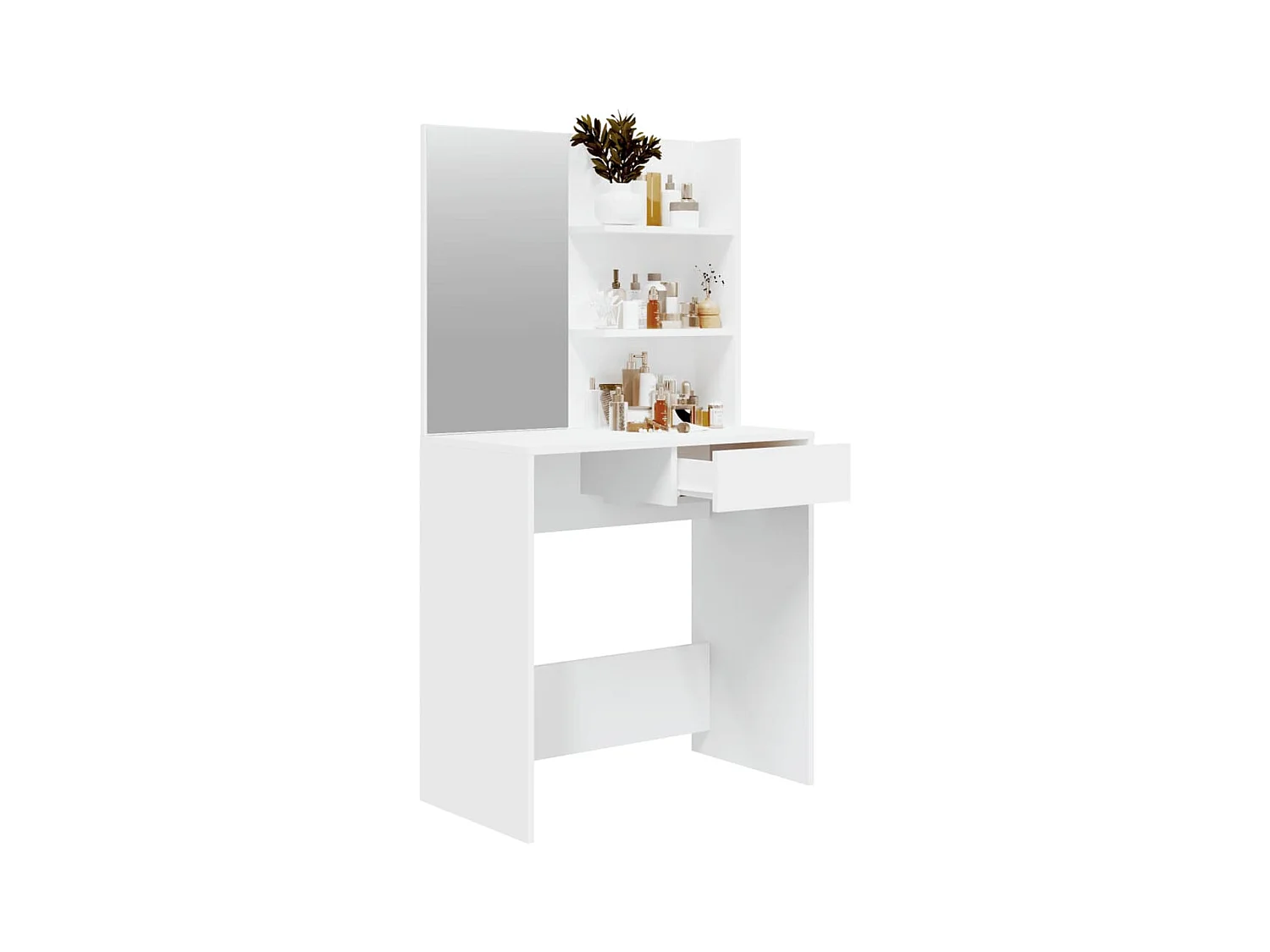 Coiffeuse avec miroir blanc 74,5x40x141 cm